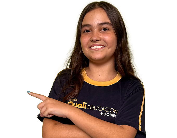 menina apontando